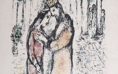 After Chagall Lithograph, "David and Bathsheba"
