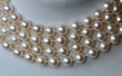 Akoya pearl, (68gr) - ø 8mm - Endless long Necklace (91.5cm) - genuine Japanese saltwater pearls - "AA" luster