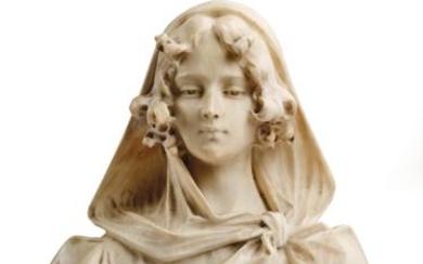 An Alabaster Bust of a Young Lady, Italy, Late 19th Century