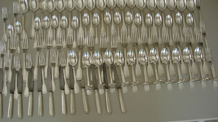 Alfenide Christofle - Cutlery set (102) - Art Deco - Silverplate