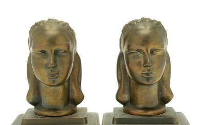 American Art Deco Frankart Pair of Female Bust