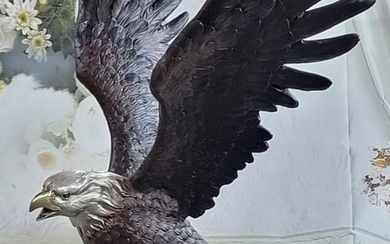 American Bald Eagle Outstretched Wings Bronze Sculpture