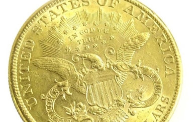 An 1897 American gold 20 dollar coin