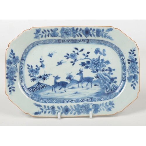 An 18th century Chinese export small canted rectangular dish...