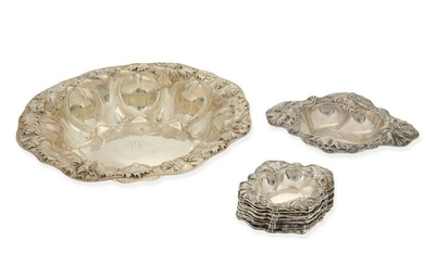 An Alvin sterling silver berry and nut set