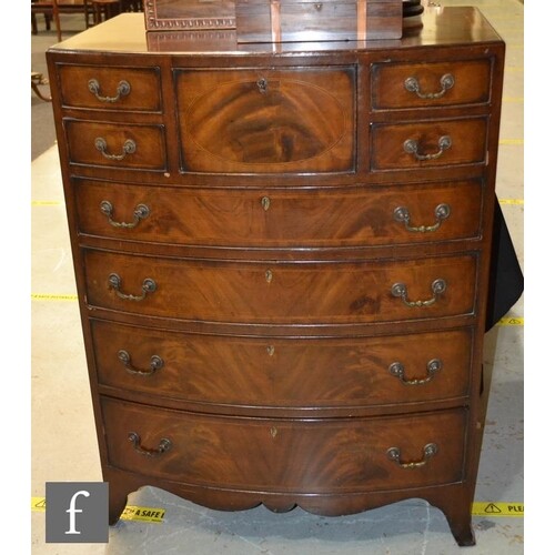 An Edwardian North Counties mahogany bowfronted chest fitted...