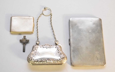 An Edwardian silver purse