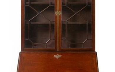 An English Mahogany Bureau Bookcase Height 83 x width