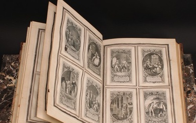 An album of 19th century engravings, hand-scrivened frontisp...