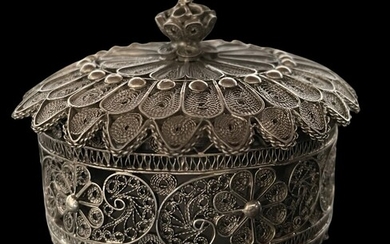 An ancient Persian filigree perfume or jewelry box