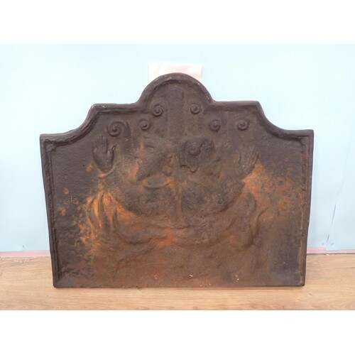 An antique Fire Back depicting the burning martyrs 2ft 3in W...