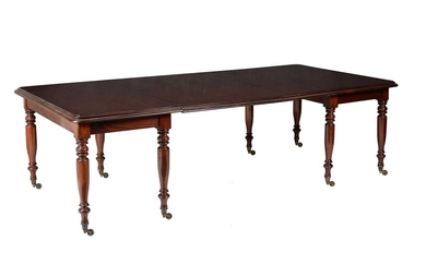 An early Victorian mahogany extending dining table