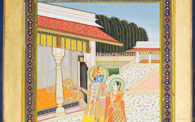 An illustration to a Ragamala, Malwa Ragini, Jaipur, India, late...