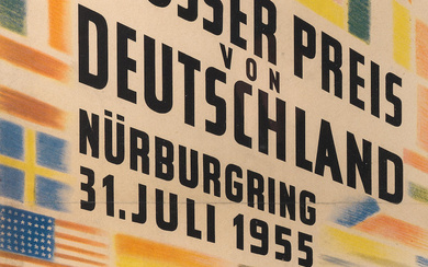 An original race poster for the 'cancelled' 1955 German Grand...