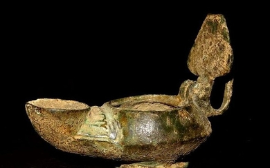 Ancient Roman Bronze Bronze oil lamp (J. Altounian collection)