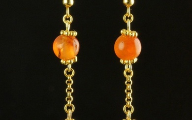 Ancient Roman Earrings with carnelian beads