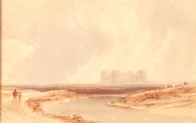 Anthony Vandyke Copley Fielding, P.O.W.S. (British, 1787-1855) Martello Towers; A border castle, a pair 17.8 x 25.4cm (7 x 10 in). (2)