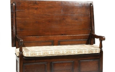 Antique English Walnut Monk's Bench