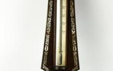 Antique J.B. & G. Silvani Banjo Barometer w Inlay