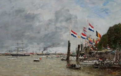 Anvers. La flotte anglaise vient prendre les restes des soldats enterrés dans la citadelle, Eugène Boudin
