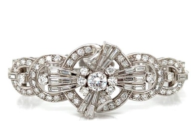 Art Deco Platinum 10.20 Ct. Diamond Bracelet