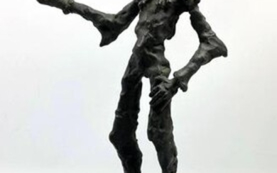 Artist Signed Bronze Sculpture of Jester.