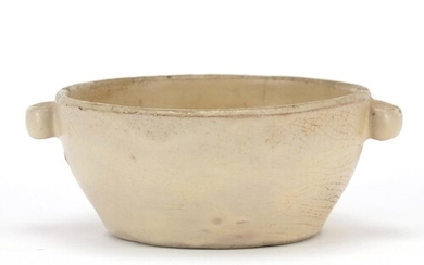 Asian celadon glazed bowl with twin handles, possibly Korean...