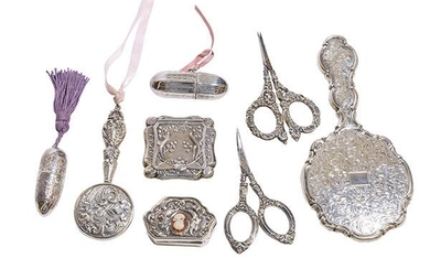 Assembled Sterling Silver Dressing Items