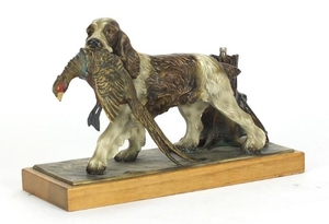 Austrian cold painted table lighter in the form of a spaniel...