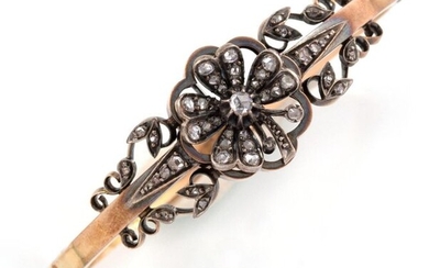 BRACELET 19th C. in 18K rose gold decorated with a...