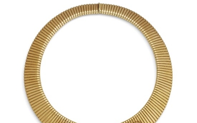 BULGARI TUBOGAS TOURMALINE AND SAPPHIRE NECKLACE IN 18KT YELLOW GOLD
