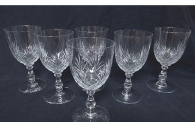 Baccarat - 6 glasses with white wine port model Douai - 10,3cm - Crystal
