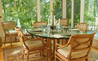 Bamboo Breakfast Table w/ 6 Chairs