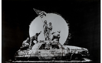 Banksy (b.1974) Silver Flag