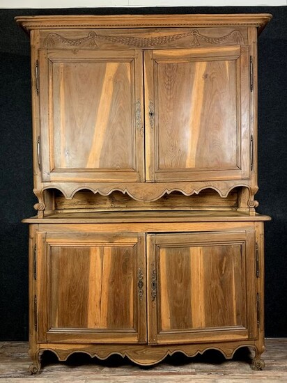 Beautiful buffet with two bodies - Natural wood - 1800 circa