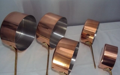 Beautiful set of 5 new aluminum copper pans - Copper