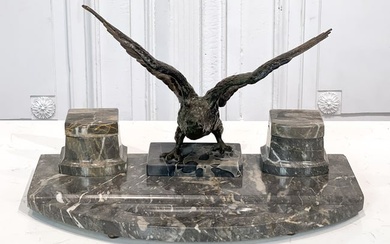 Beaux Arts Bronze Eagle Inkwell Encrier