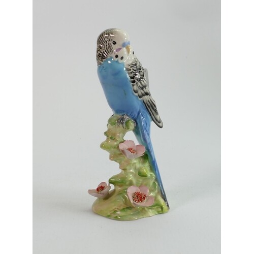 Beswick blue budgie on floral base 1216: (some minor nips to...