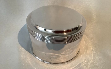 Biscuit box, 2nd grade Silver round biscuit tin (1) - .833 silver - Netherlands - 1868