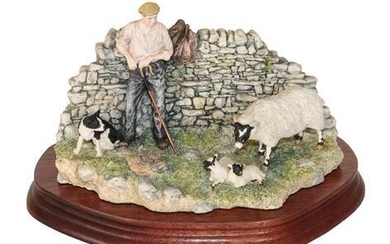 * Border Fine Arts 'Safe Delivery' (Shepherd with Ewe Lambing),...