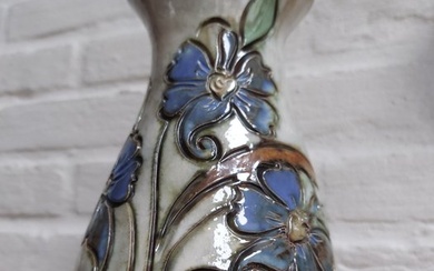 Bouffioulx - Roger Guérin - Vase - Baked and glazed ceramic/sandstone - engraved 1930 - Sandstone