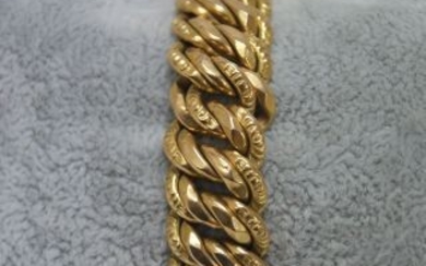 Bracelet in 18 kt yellow gold, eagle head punch. Weight 33, 61 g. Length open 12 cm approximately