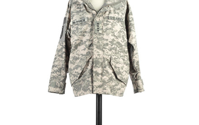 Brad Pitt: A military-style camouflage raincoat worn by Brad Pitt for his role as 'Glen McMahon' in War Machine