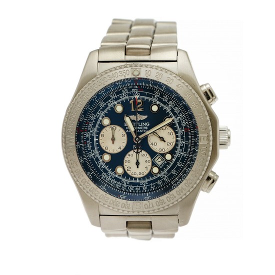 Breitling: A gentleman's wristwatch of steel. Model B2, ref. A42362. Mechanical COSC chronograph movement with automatic winding. 2005.