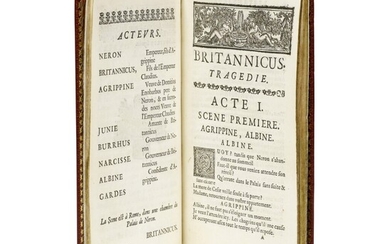 Britannicus Paris, Claude Barbin, 1670. Édition originale. Rel. moderne, maroquin grenat., Racine, Jean