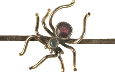 Brooch. An Edwardian 9ct gold spider brooch