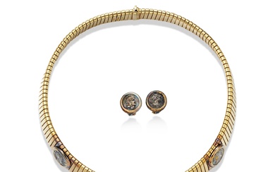 Bulgari 'Monete' Gold and Ancient Coin Necklace and Pair of...