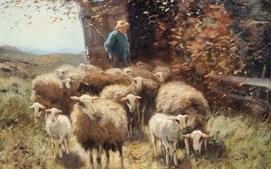 C. Verschuur (1888-1966) - Herder met zijn schaapskudde