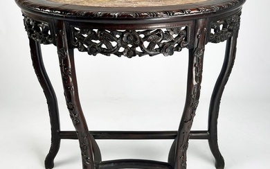 CHINESE CARVED HARDWOOD CONSOLE TABLE