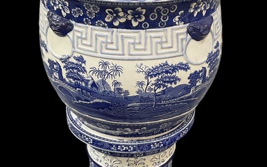 COPELAND SPODE; a 19th century blue and white jardinière on...
